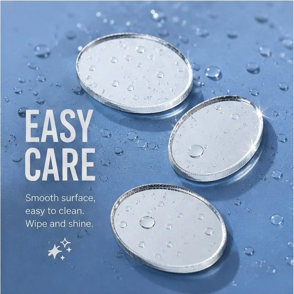5Pcs Phone Mirror Decal Adhesive Acrylic Compact Circle Sticker for Smartphone Back Stick-on Makeup Touch-Up Travel Pocket