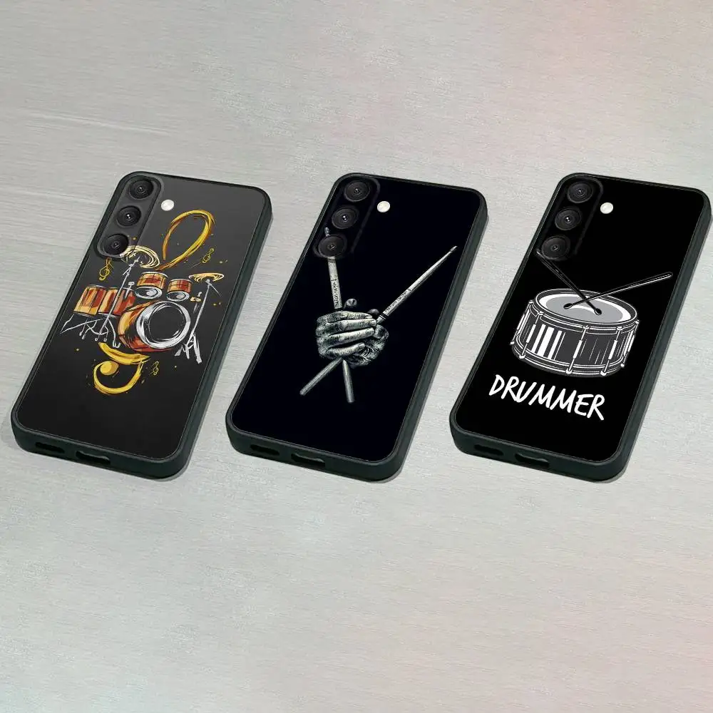 

D-Drum D-Drummer Phone Case For Samsung S25,S24,S23,S22,S21,S20,S10,Ultra,Plus,Lite,FE,Soft Silicone Black Cover