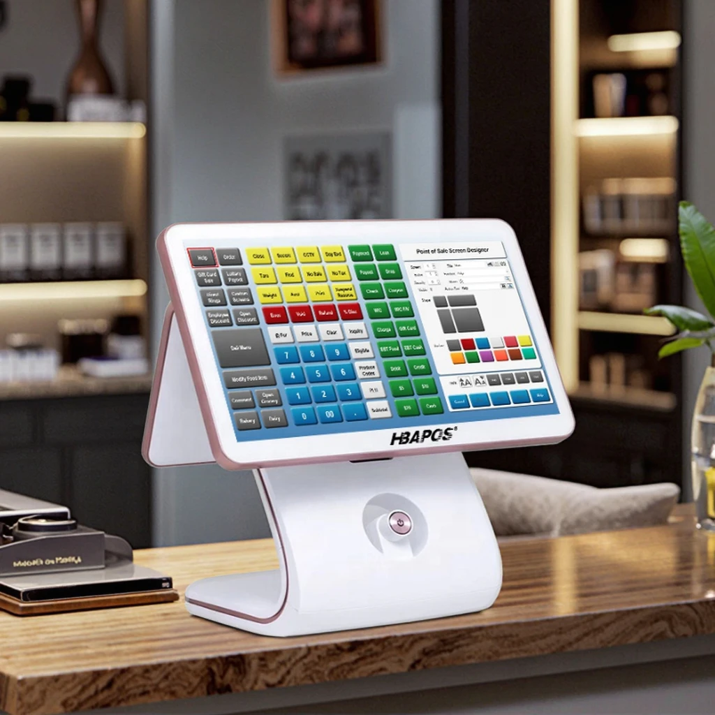 

ATV&UTVHbapos Cashier Terminal POS System Windows All-in-One Touchscreen Restaurant Payment Retail Machine Dual-Screen