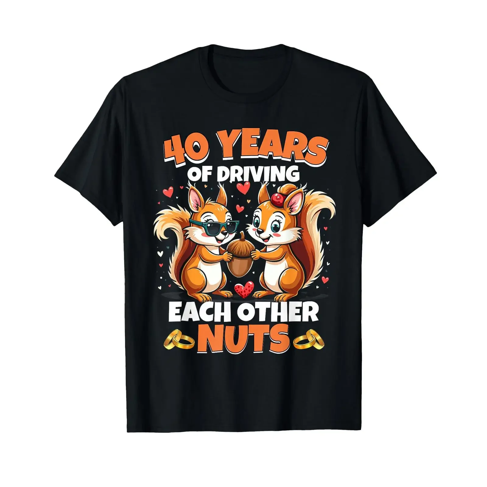 40th Wedding Anniversary 40 Years of Driving Each Other Nuts T Shirt vintage Washed graphic Comfortable Slightly Unisex