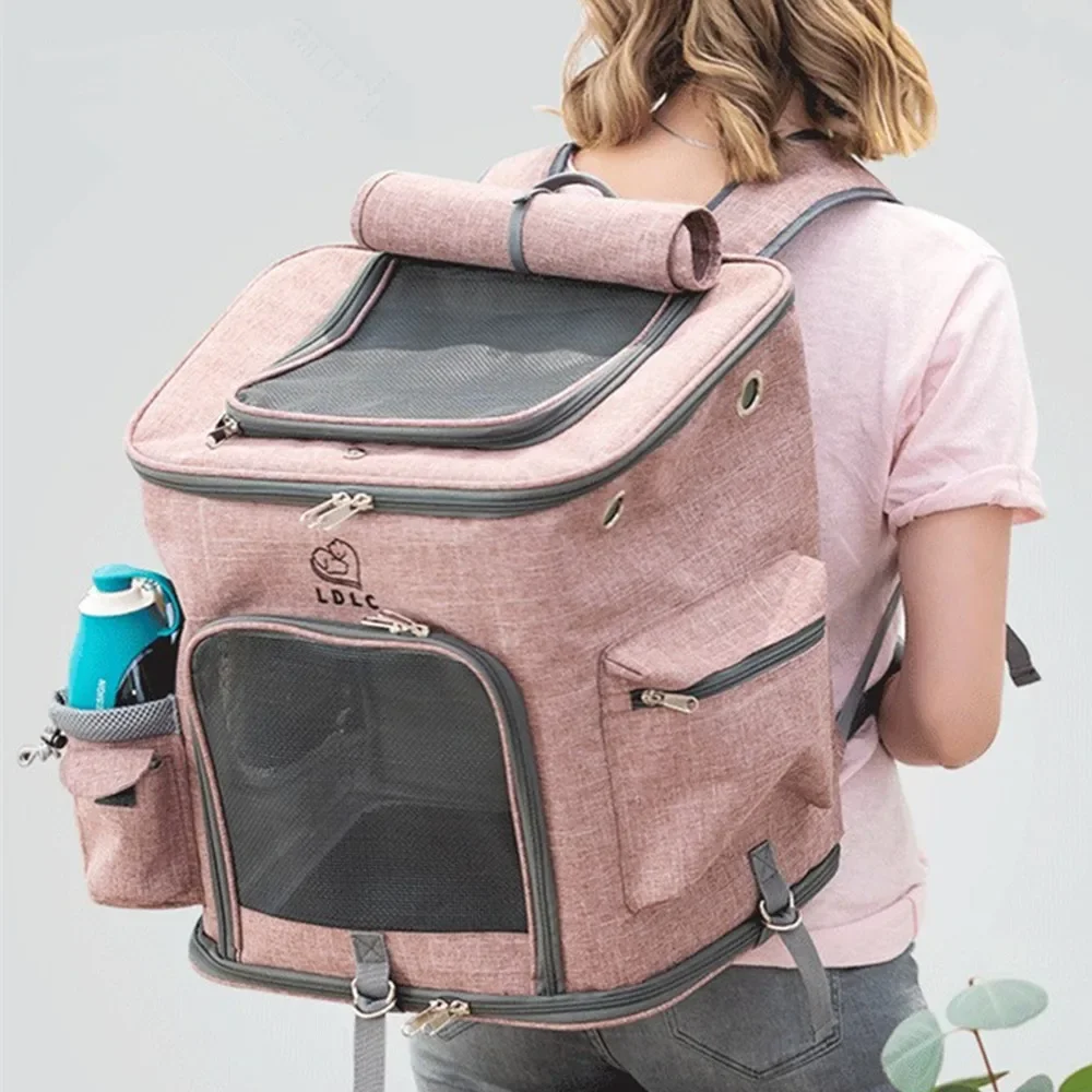 Pet Go Out Backpack Foldable Portable Cat Dog Luggage Travel Bag Storage Box Breathable Case Large Space Pets Handbag Detachable