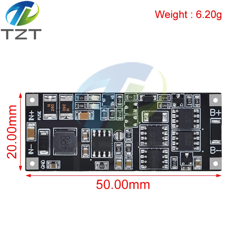 Imagem -02 - Tzt-ups Power Supply Module Uninterruptible Power Control Board Carregamento Step up Proteção dc 12v 15v 50w 4a 2s 3s