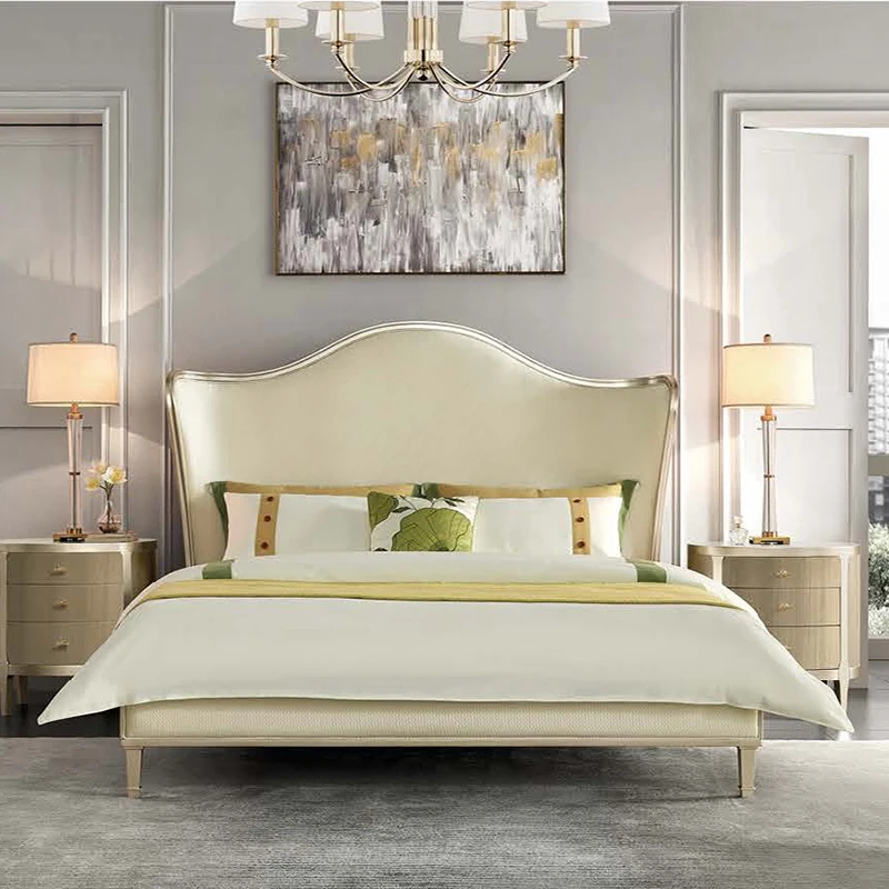 

For Bed Room Furniture King Size Bed American Style Bedroom Furniture Solid Wood Fabric Modern