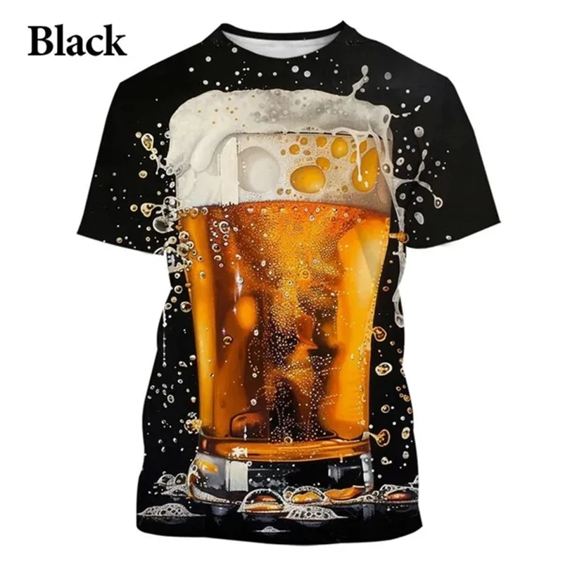 Summer New Classic Beer 3D Print Men\'s Short-sleeved T-shirts Trend Unisex Casual O Neck T Shirt Comfortable Cool Top Tees Shirt