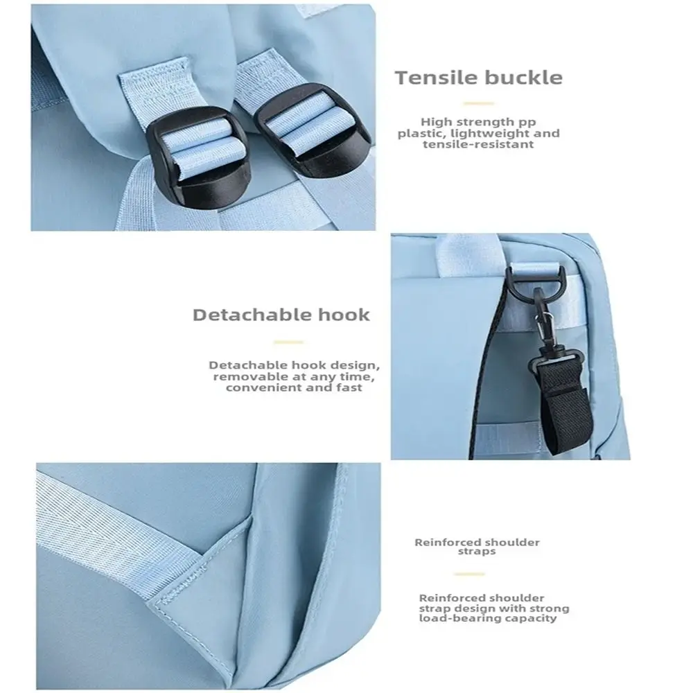5Pcs/Set Large Capacity Baby Bag for Mom Multifunctional Built-in Diaper Pad Travel Stroller Organizer Changing Pad Fashion