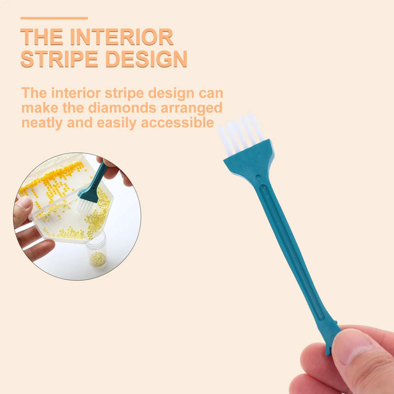 

2Sets Diamond Picture Trays Plastic Storage Holders for DIY Nail Art Beads Sorting Rhinestone Plate Embroidery