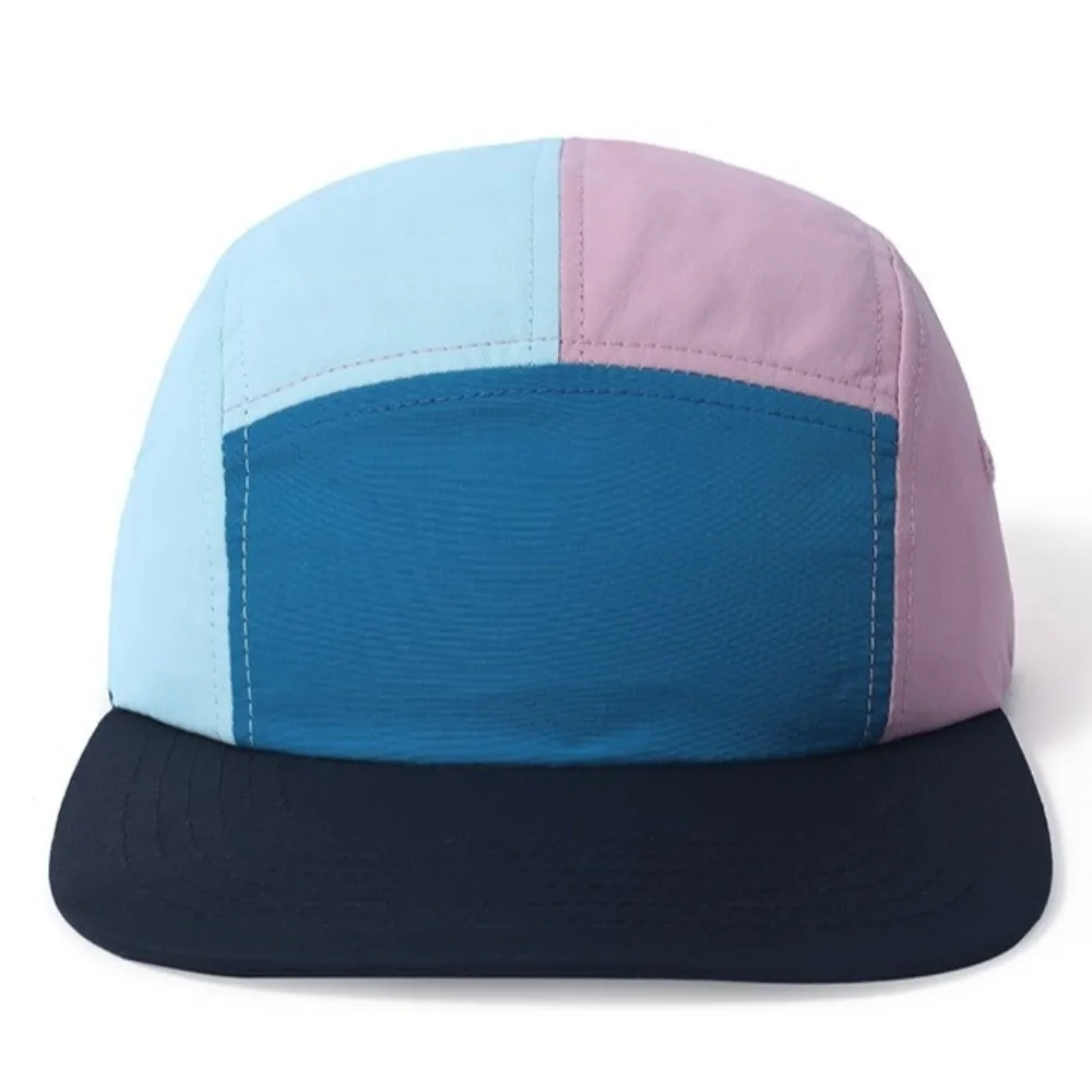 Unisex Color Matching Baseball Cap Five-panel Flat Edge Cycling Sun Hat Breathable Quick-drying Flat Brim Hat Sports Activities