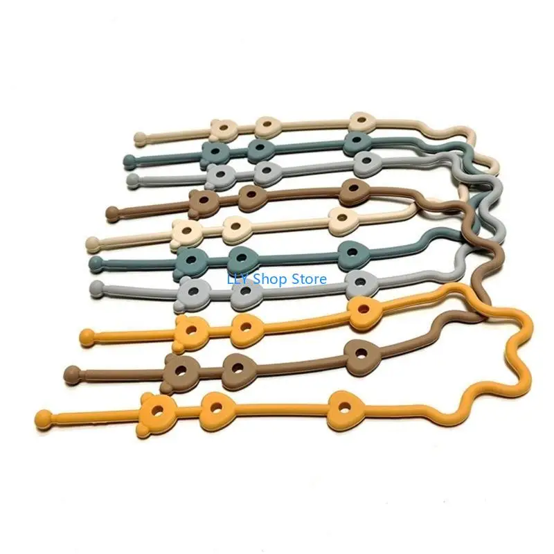 

T8UD Baby Pacifier Chain with Safety Straps Silicone Holder Stroller & Highchair Accessory Drinking Cup Holder Strap for Pram