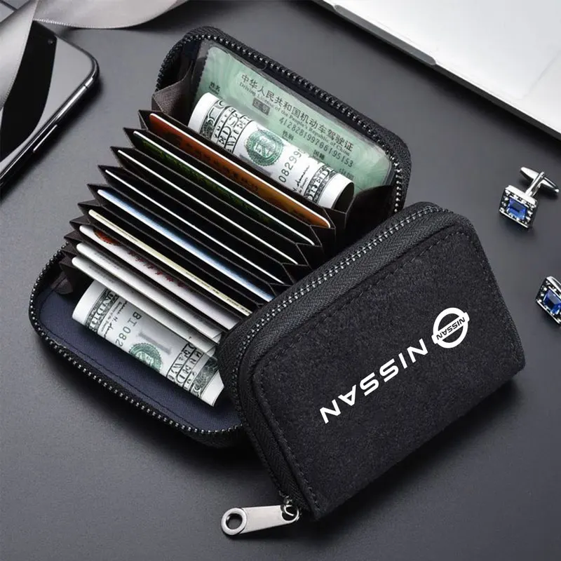 Fashion Zipper Wallets Coin Purse Cards Holder Billfold For Nissan sentra Serena maxima Versa Micra rogue tiida x-trail nismo