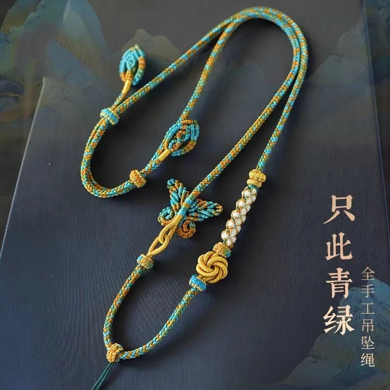 Tibetan Hand Woven Pendant Thousand Mile Mountain Color Necklace Cultural And Artistic Tangka Beeswax Tianzhu Hanging Rope  Luck