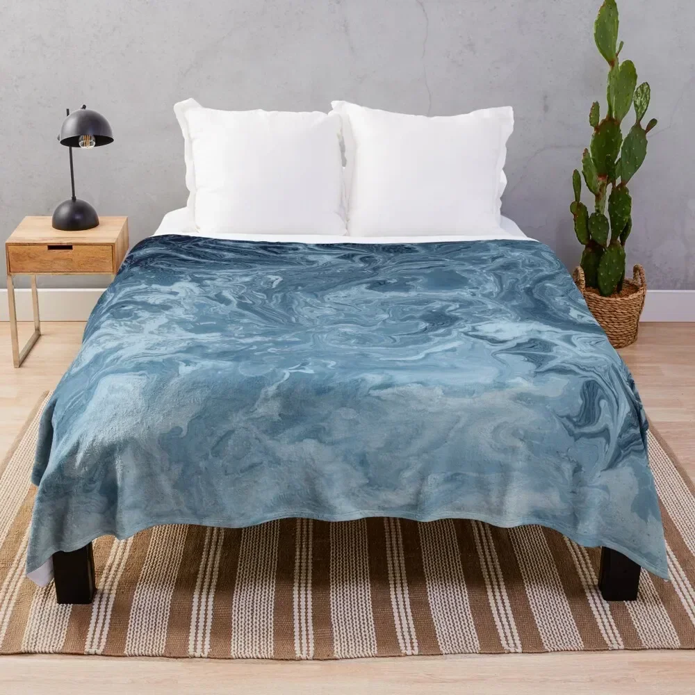 

Wave Blue Throw Blanket blankets ands Hairy Bed linens Blankets