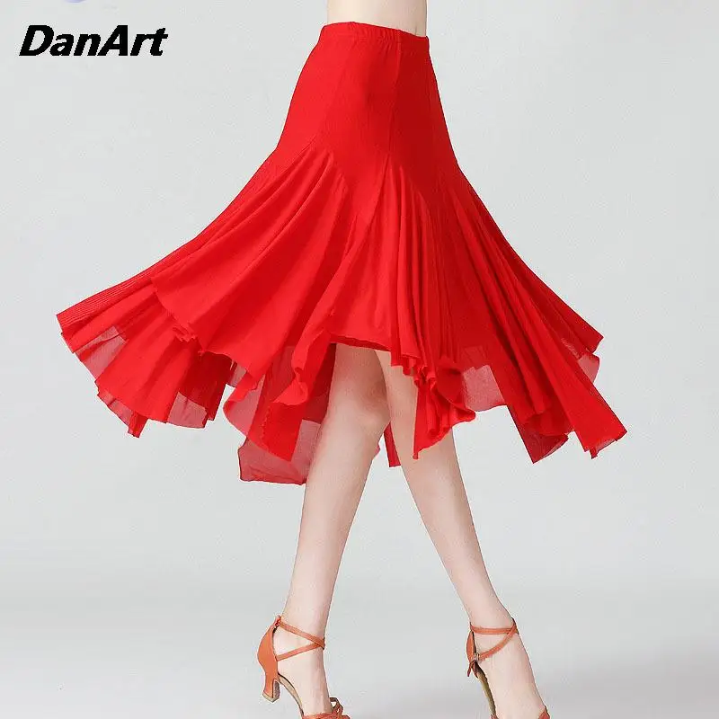 Dance Performance Big Swing Skirt Latin Dance Salsa Tango Waltz Dance Social Dance Ballroom Square Dance Practice Half Skirt