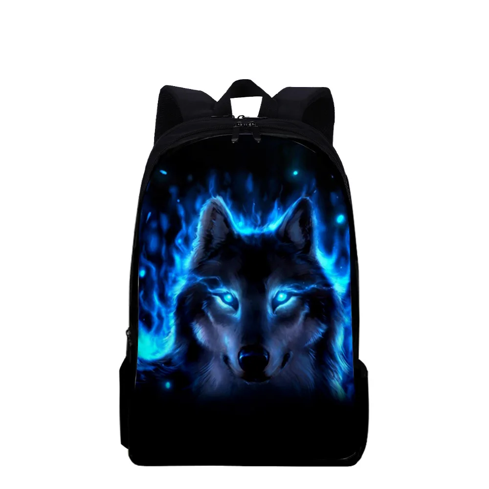 

Classic Popular Funny Wolf Notebook Backpacks pupil School Bags 3D Print Oxford Waterproof Boys/Girls Laptop Backpacks