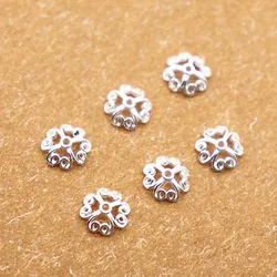 Solid 925 Sterling Silver Flower Spacers DIY Components for Jewelry Earring Making Necklace Bracelet 1 Piece