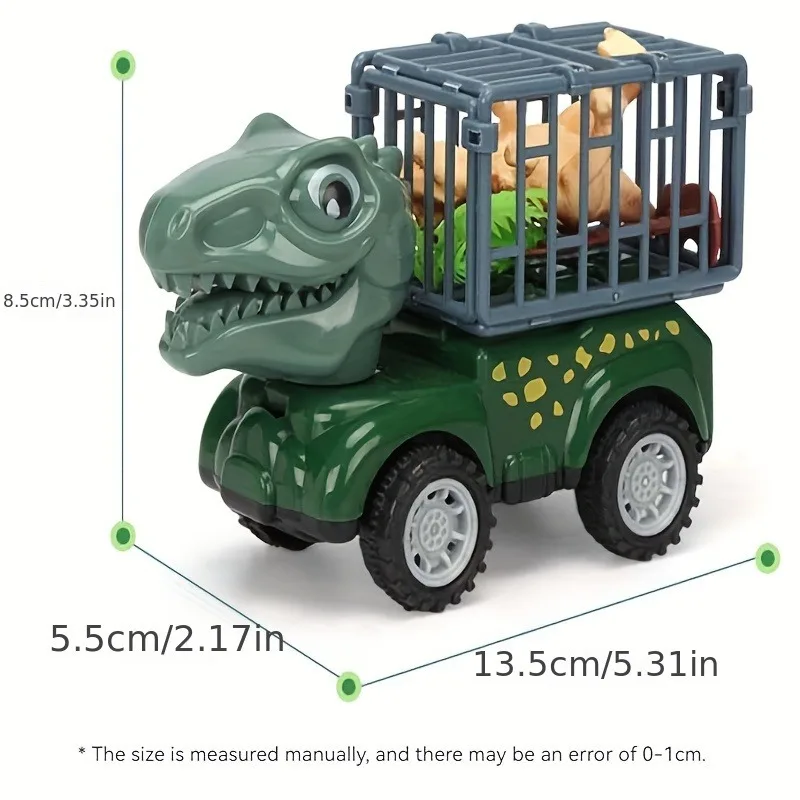 Dinosaur Truck for Kids Dinosaur Transport Truck with Dinosaur Toys Friction Powered Cars Pull Back Dino Car Playset for Boys