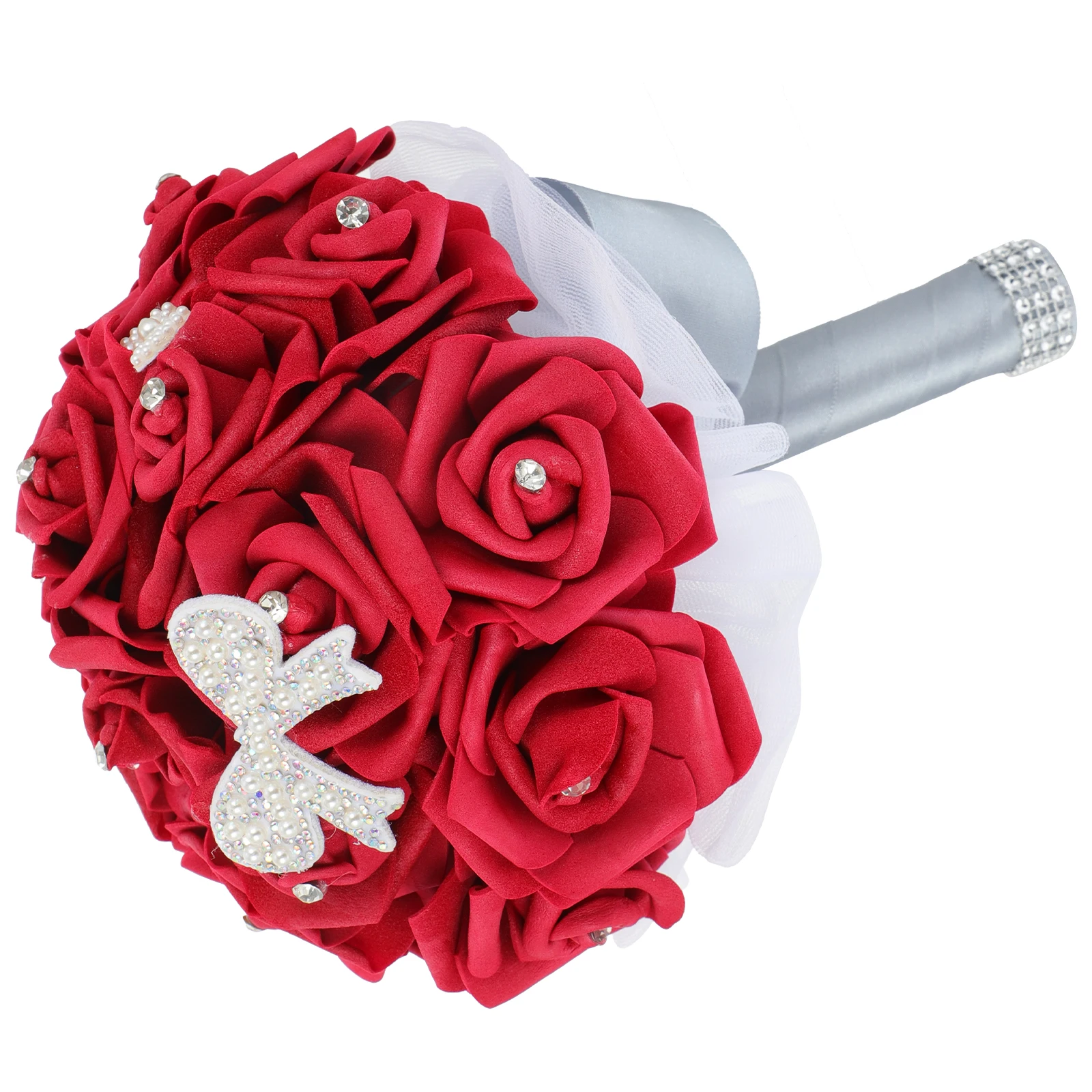 

Artificial Flowers Hand-held Simulated Bridal Bouquets for Wedding Rhinestones Bride Bridesmaid