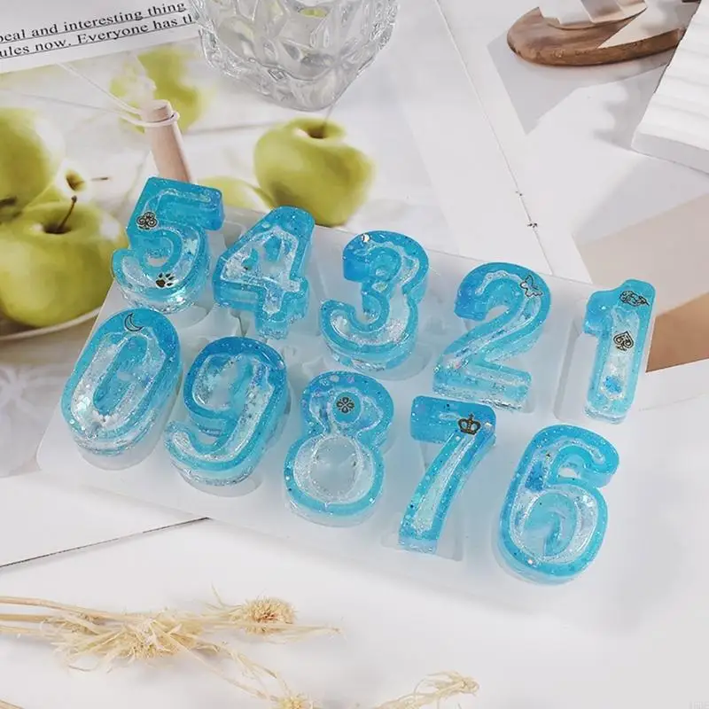 Molde número 45be 0 a 9 moldes resina epoxi silicona para manualidades arte hechas a mano bricolaje