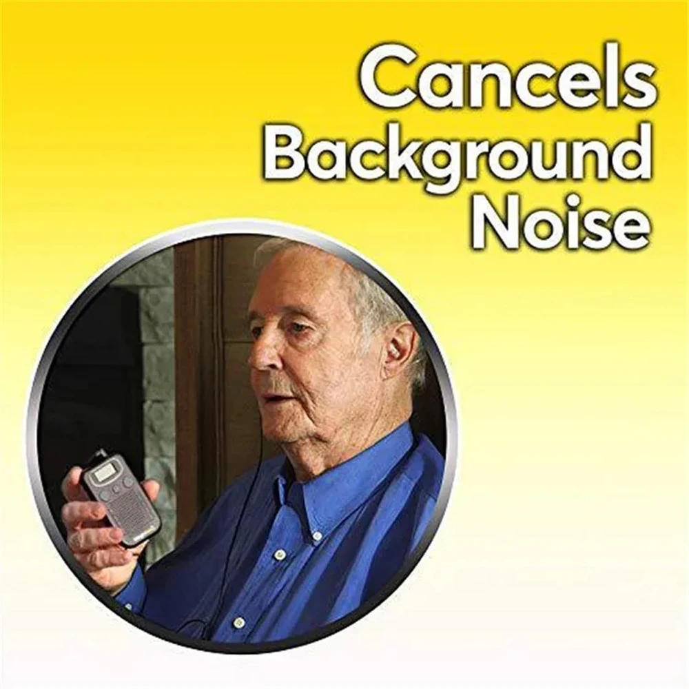 Black High-Quality Pocket Voice Enhancer Sound Amplifier with Large LCD Screen for Elderly New Model