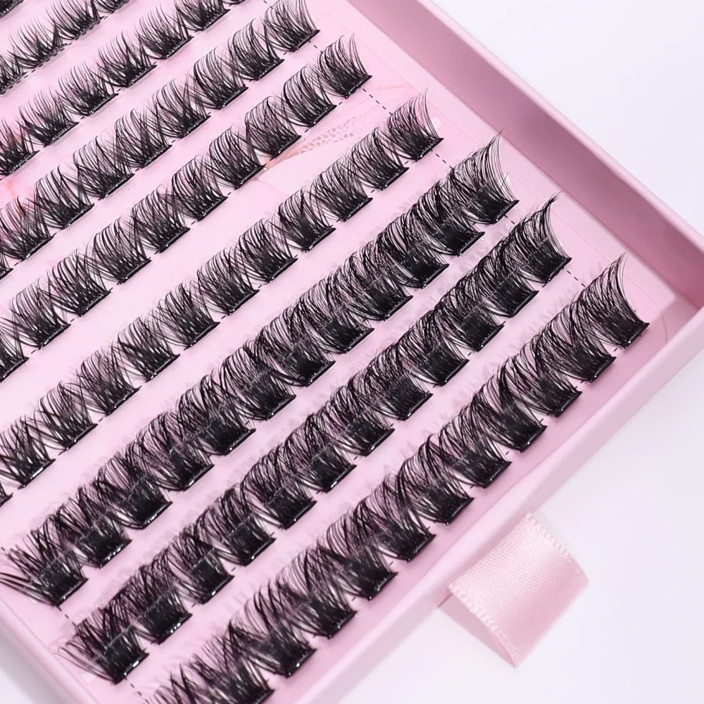 120 cluster zelfklevende wimperset, lengte 10-16 mm, 120 strengen - geen lijm nodig, zelfklevende, niet-klevende valse wimpers