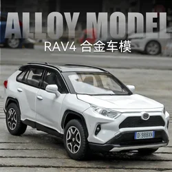 1:32 Toyota RAV4 off-road vehicle High Simulation Diecast Metal Alloy Model car Sound Light Pull Back Collection Kids Toy Gifts