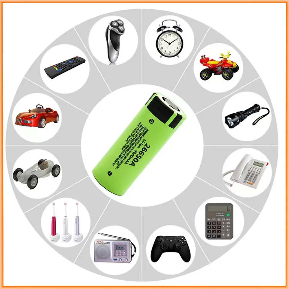 26650A Lithium Battery 3.7V5000mah High Capacity Power Cell Rechargeable Strong Light Flashlight Battery