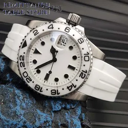 Men's White Elegant Fashion Automatic Mechanical Watch Casual Sport Style Watch Sapphire Glass