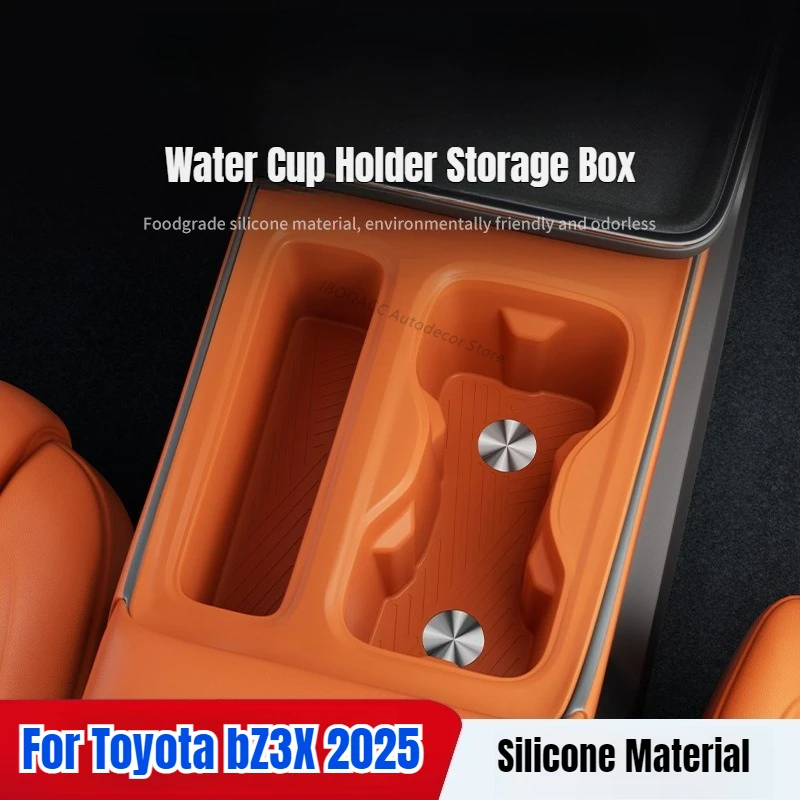 For Toyota bZ3X 2025 Cup Holder Storage Box Silicone Electric Vehicle Center Console Slot Anti-Scratch Protector Pad Accessories