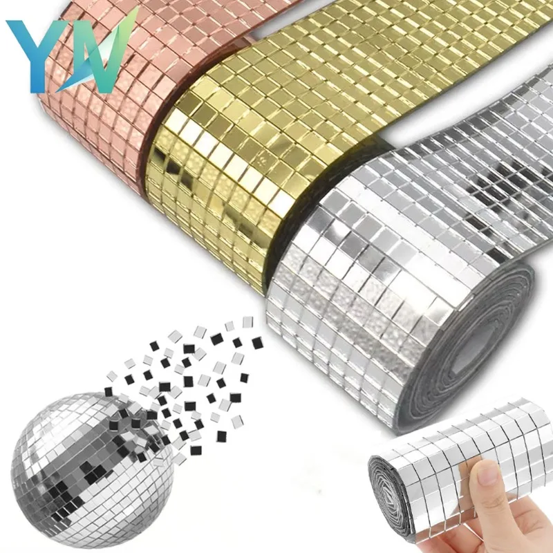 1-10Roll Peel Stick Dimensional Acrylic Mosaic Wall Decals Mirror Glossy DIY Tiles for Home Living Room Bedroom Cafe Decor Party