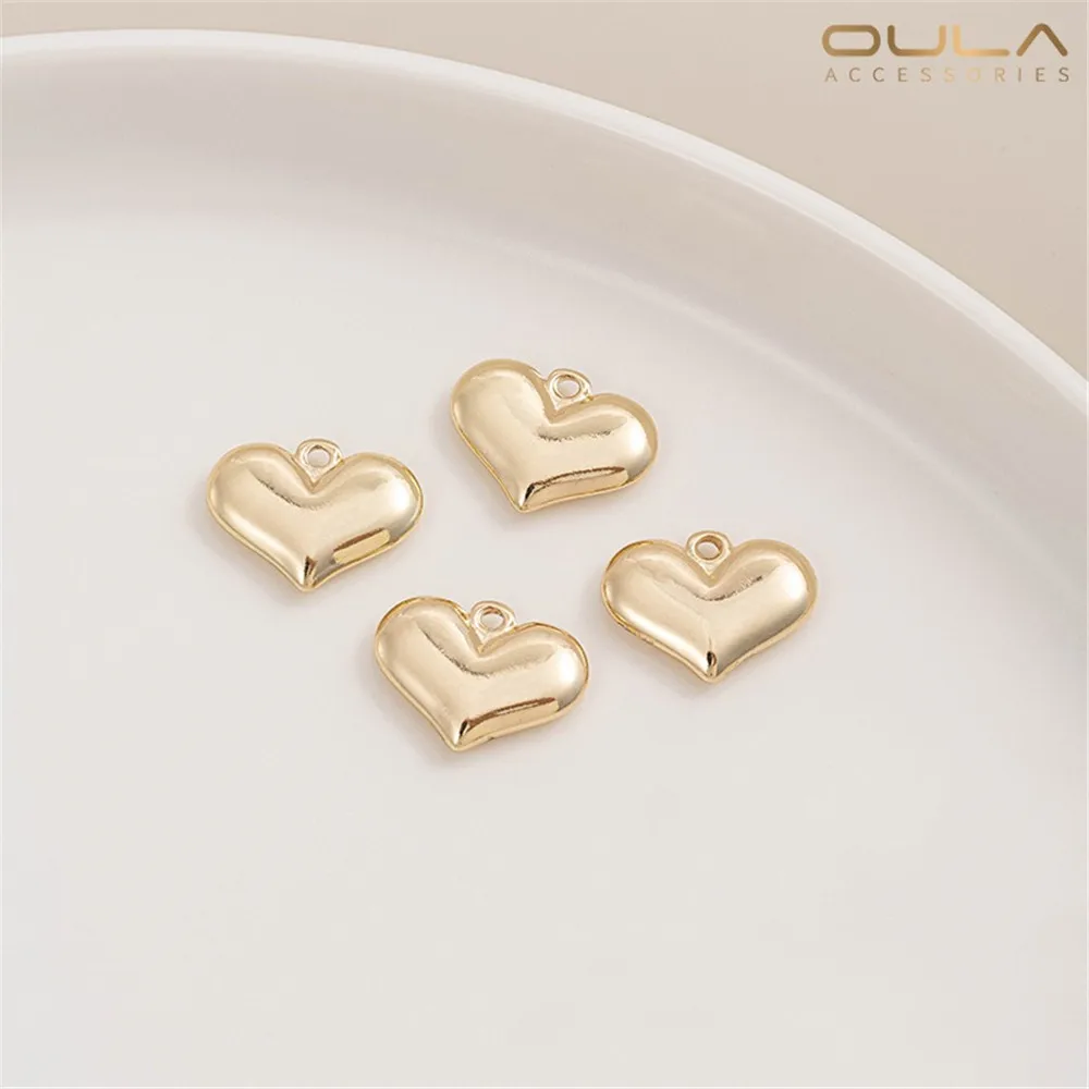 

1PCS New 14K Genuine Gold Heart-shaped Pendant, Small Heart Pendant, Diy Handmade Bracelet, Necklace, Collarbone Chain Pendant