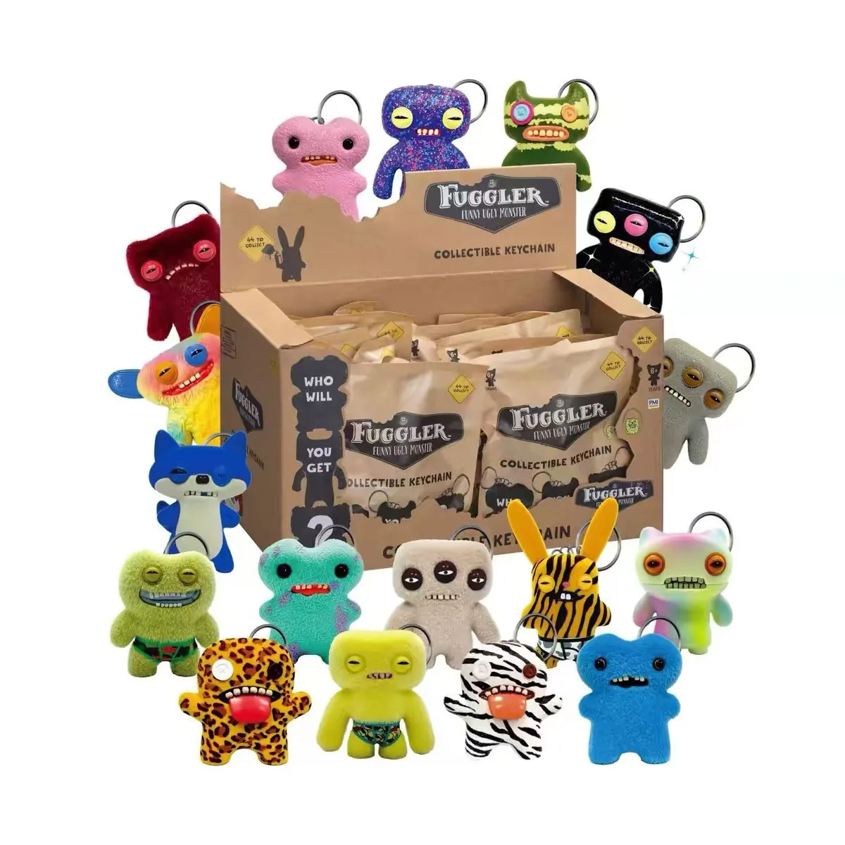 1 szt. Figurka Fuggler Brelok Blind Box 6,5-8 cm Brzydki Potwór Ząb Squidge Szeroko Otwarte Oczy Dziwak Zniespokojony Kolekcja Obcych Model Zabawka