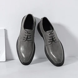 Zapatos de vestir Oxford hechos a mano de alta calidad para hombre, calzado de traje de oficina, zapatos italianos formales de boda, populares, 2023