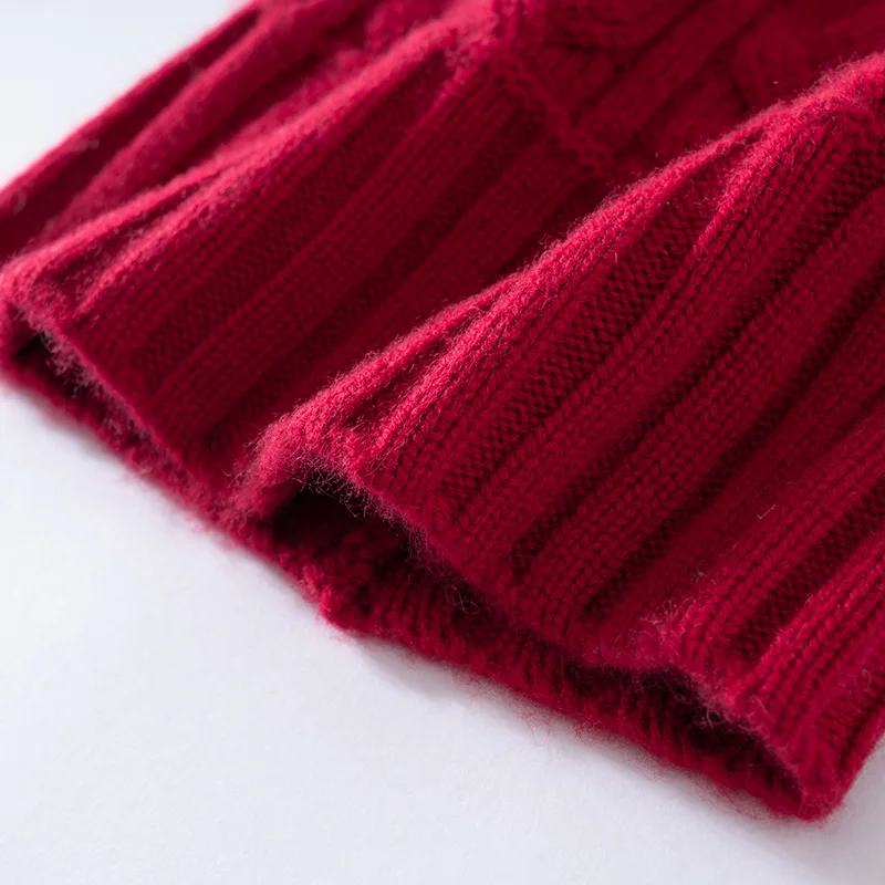 100% hochwertige Kaschmirmütze für Damen, weiche, warme Wintermütze, gestrickte, lässige Outdoor-Mütze in Unifarbe mit geripptem Twist-Muster. – Detail 18