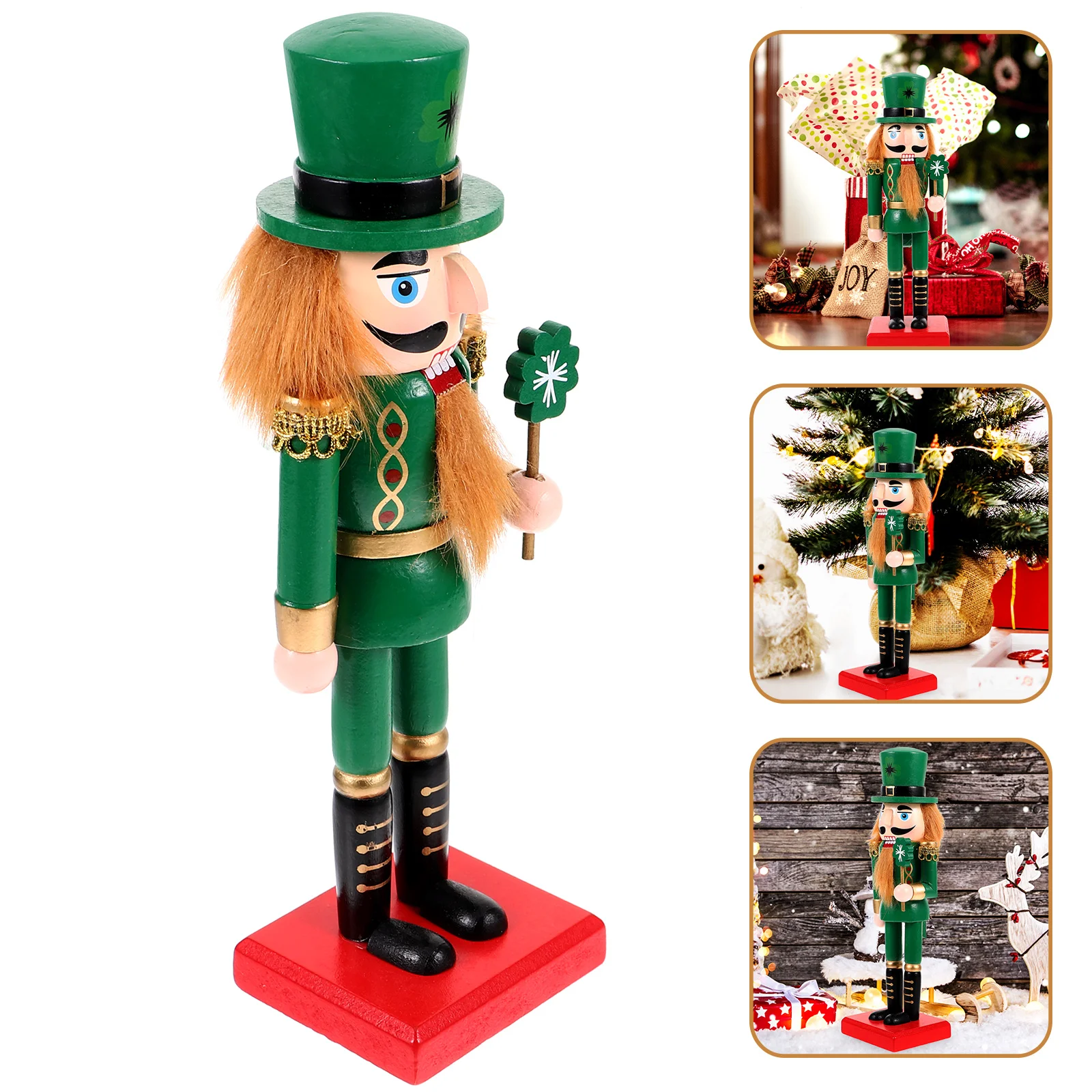 

25CM Green Nutcracker Christmas Decor Adorable Soldier Design Home nament Wooden Decorative Piece Perfect for Table Bookcase