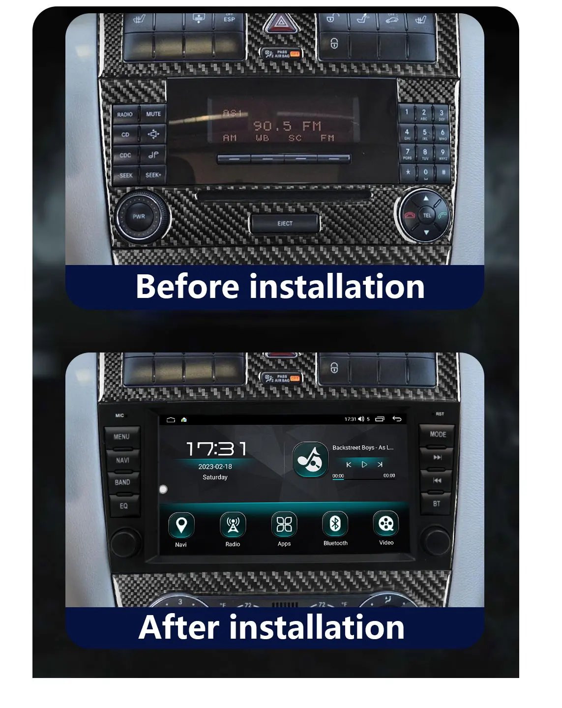 CHSTEK Wireless Carplay Handsfree Swap Bluetooth For Mercedes Benz C-Class W203 W209 CLK C209 C180 4G GPS WIFI Auto Vedio Stereo