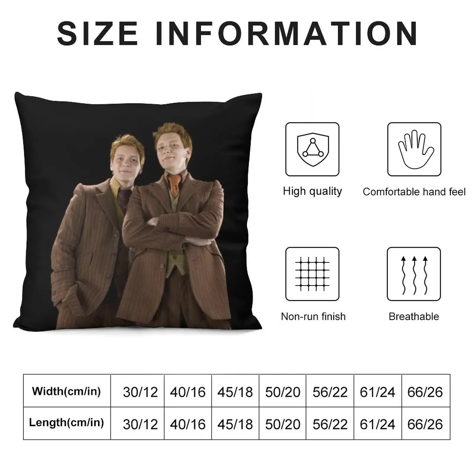 Fred and George Weasley Throw Pillow Cushions Sofa Cushion Cover Pillows Aesthetic autumn decoration pillow