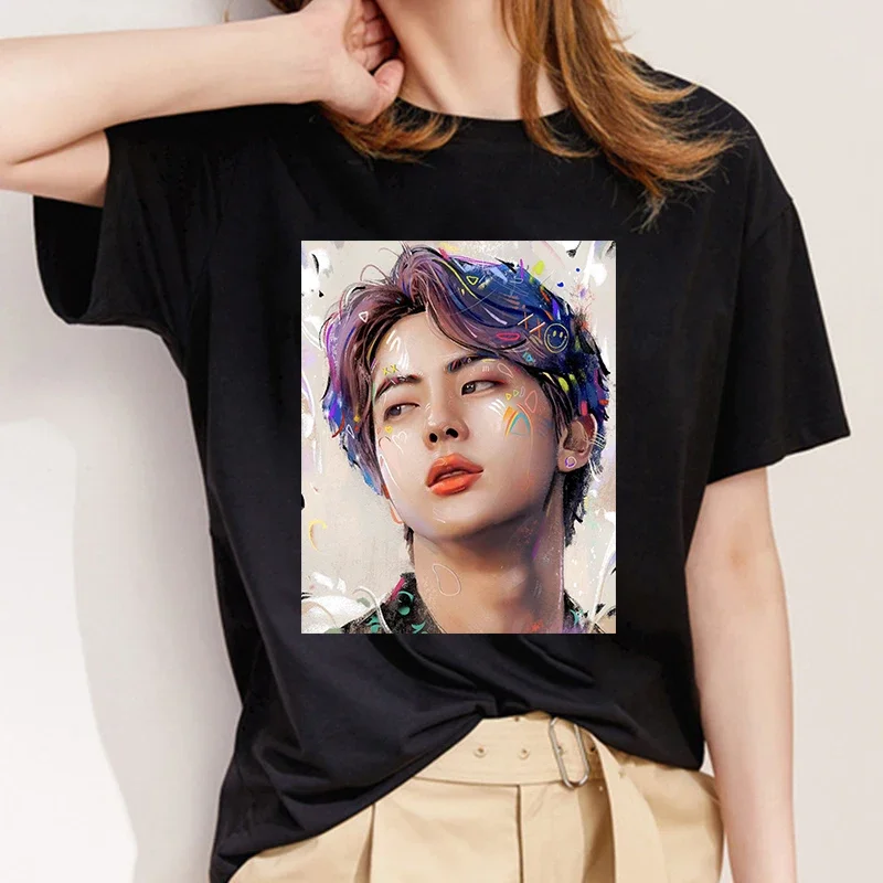 Korean Fashion Cartoon Anime Top Short Sleeve TShirts Kawaii Friends Summer Clothes For Women's T-Shirt Kpop Star T Shirt