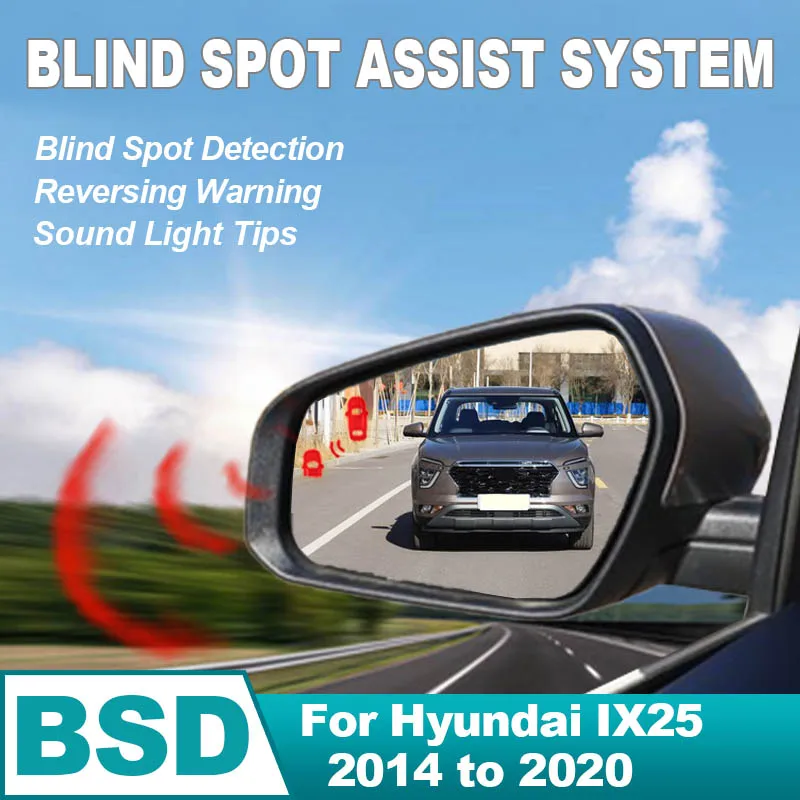 Car Rear Mirror Blind Spot Monitoring System BSD BSA BSM Sensor Assist Lane Changing For Hyundai IX25 2014 to 2020 Car Accessori