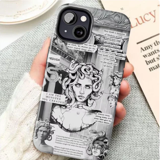 

Luxury fashion snake woman pattern Phone Case for iPhone 17 16 15 14 13 12 11 Pro Max Air Plus Luxury Double-layer Back Cover