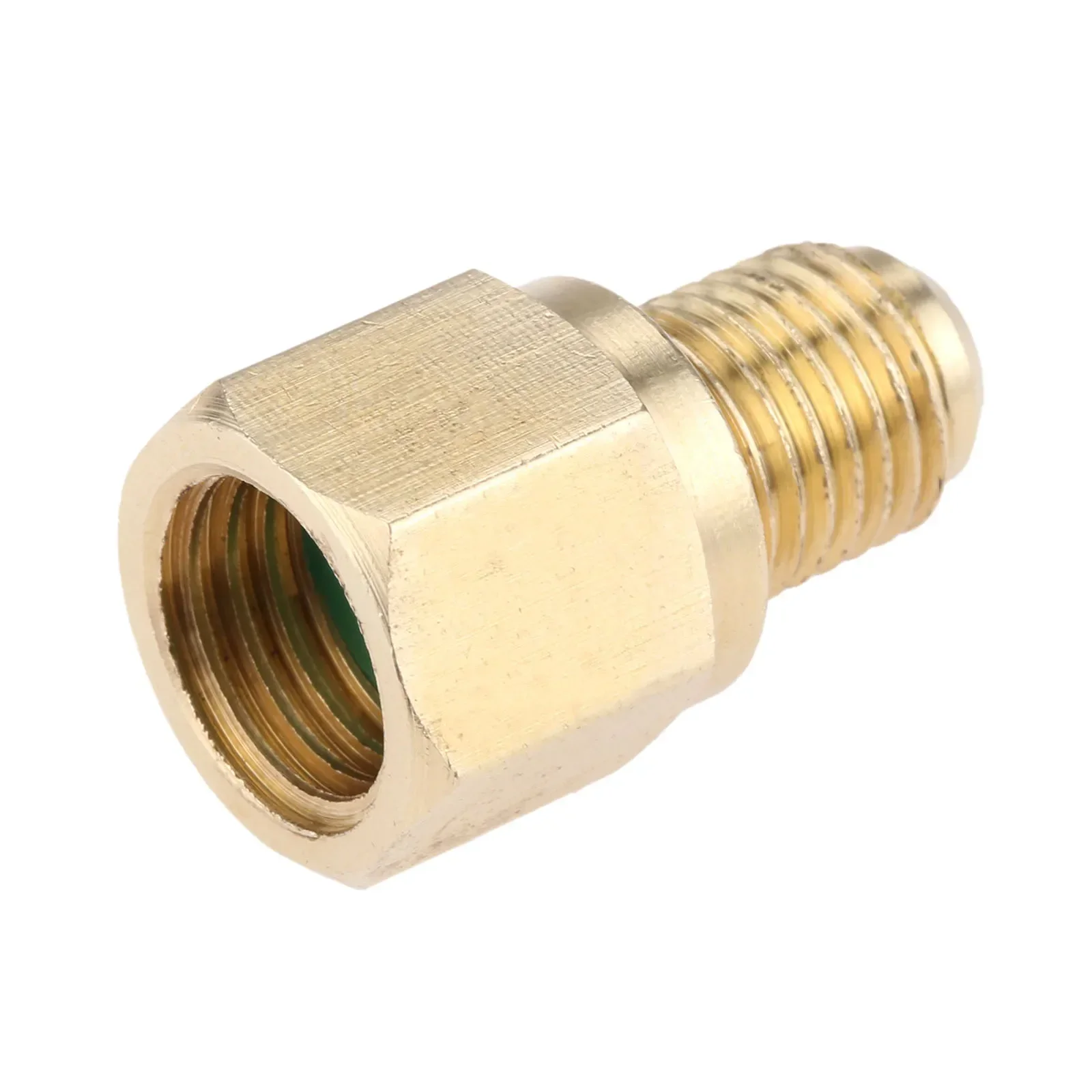 1Pc R134A Refrigerant Tank/Vacuum Pump Adapter To R12 AC Fitting Adapter W/ Valve Cores 1/2\
