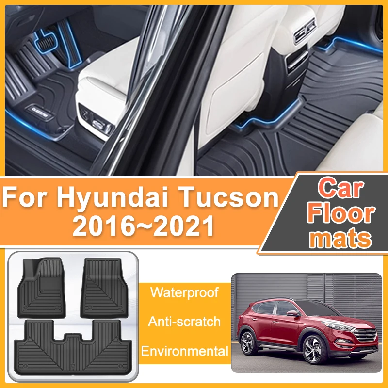 

For Hyundai Tucson Accessories TL N-Line 2016~2021 LHD Car Floor Mat Car Dirt-resistant Cover Rug Custom Liner Mats Accessories