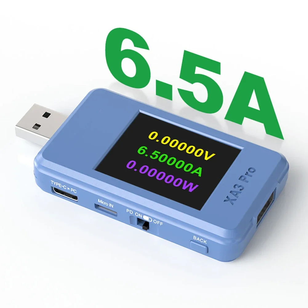 

USB-тестер напряжения тока с быстрой зарядкой и интеллектуальным кривовым дисплеем поддерживает высокое измерение тока до 65А