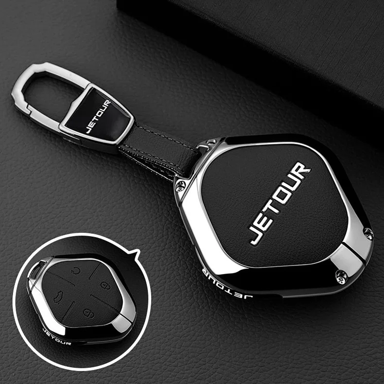 Autoschlüsseletui aus Zinklegierung für Chery Jetour Dashing IDM I-DM X-1 Plus DTC 2022 2025, Schlüsselanhänger, Fernbedienung, Taschengehäuse, Zubehör – Detail 6