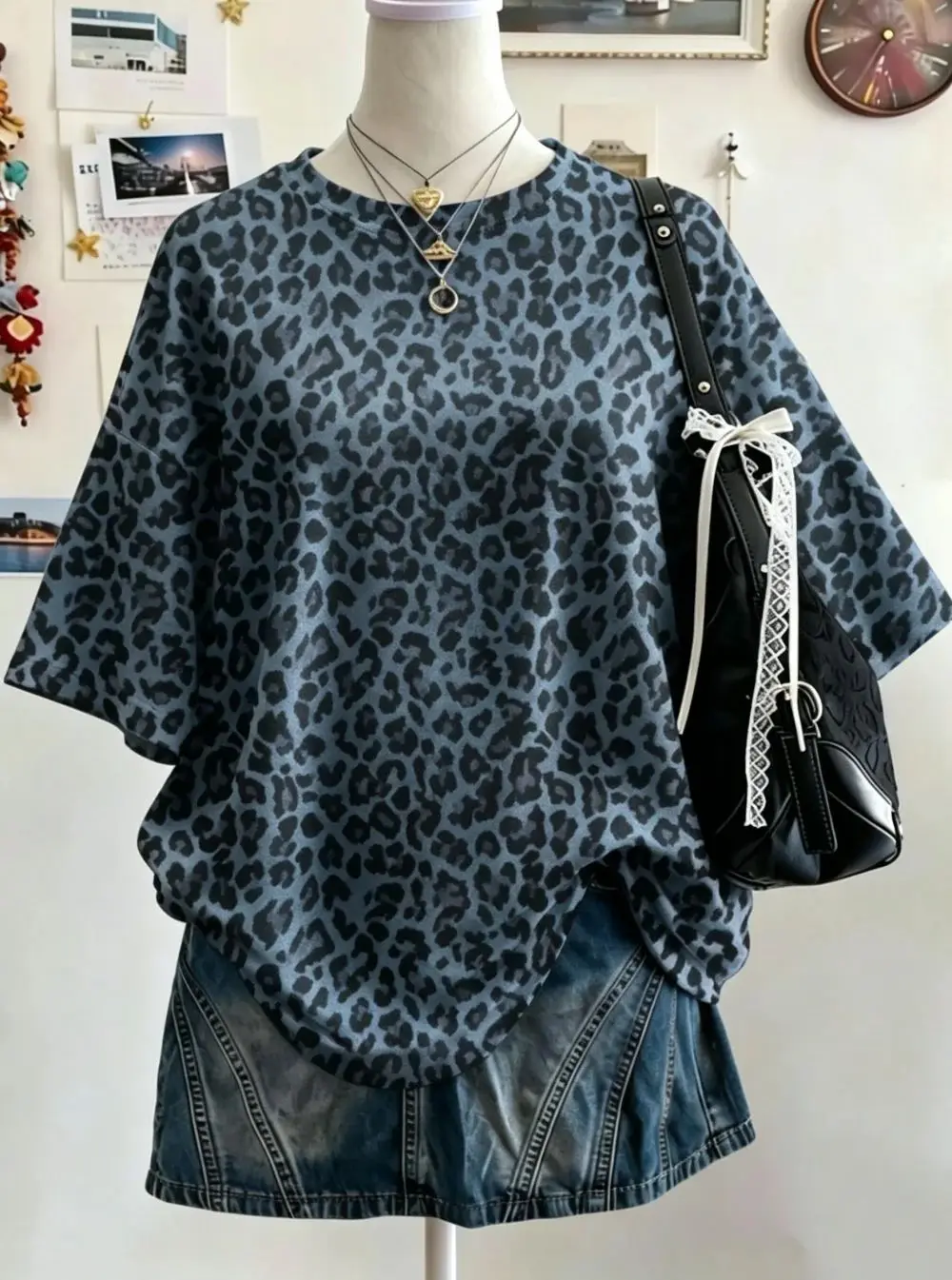 Women Leopard Print T‑Shirts Breathable Quick Dry Harajuku Streetwear Fashion Loose Short Sleeve Tops