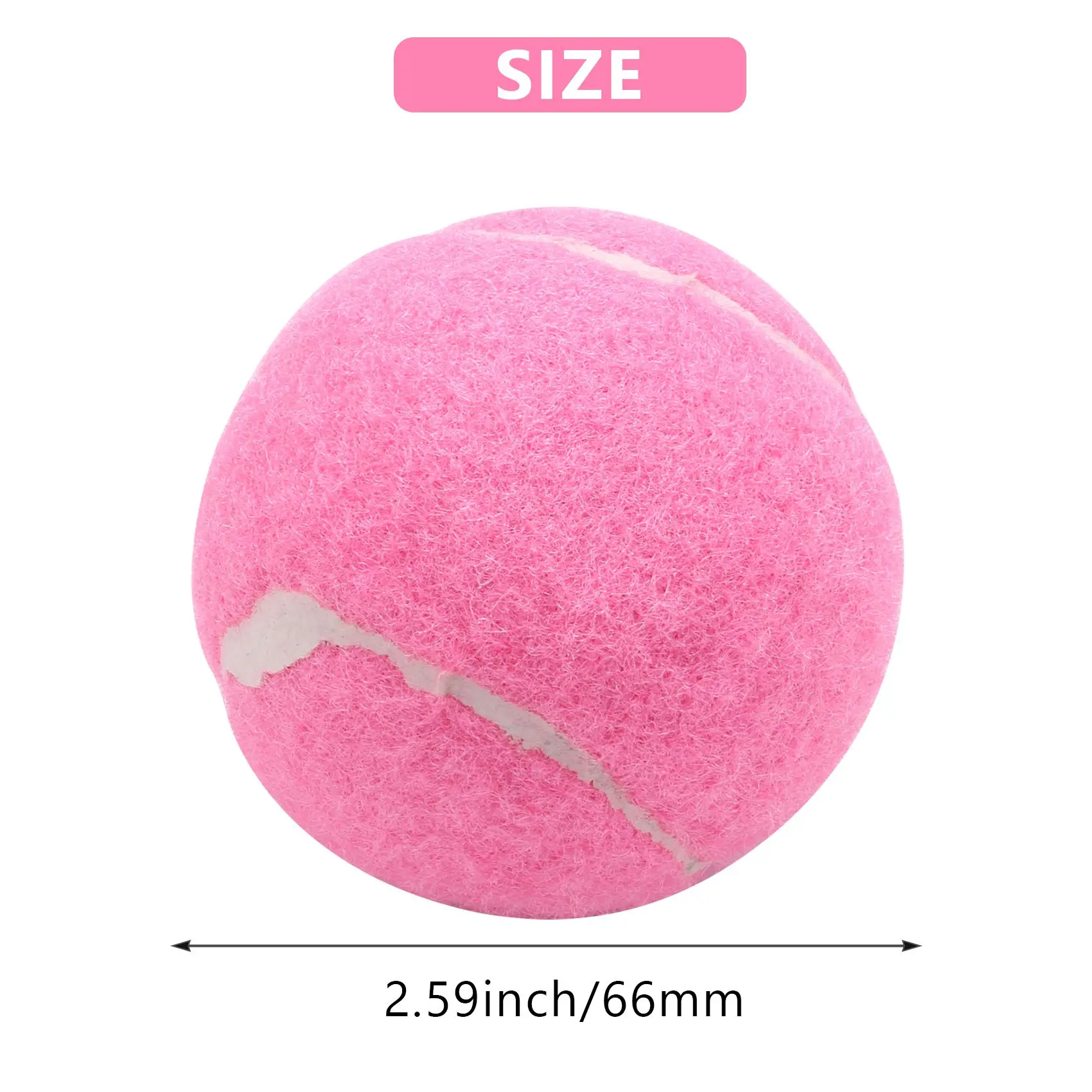 IkWear-Balle de tennis élastique rose pour femme, 6 pièces, 66mm, pour entraînement en club, pour débutants