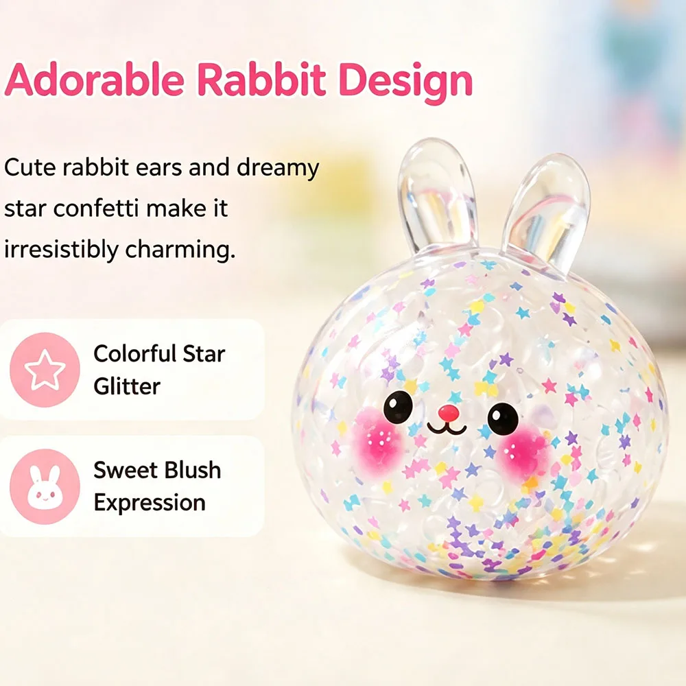 Realistic Fake Food Gag Gift Kawaii Bunny Steamed Bun Squishy Glitter Gel Bead Tactile Squeeze Gadget Cute Steamer Novelty Prop