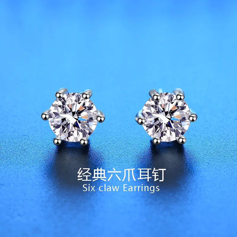 925 Sterling Silver Stud Earrings zircon For Women Fashion Exquisite Student Girlfriend Jewelry Accessories