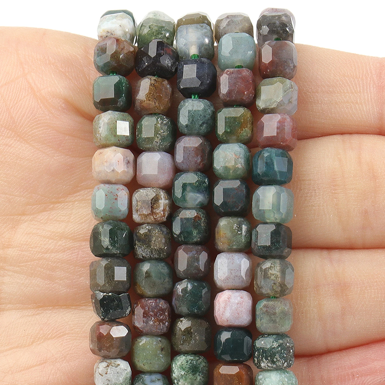 Natural Indian Agate Faceted 5mm Square Cube Shape Beads for Jewelry Making Diy Bracelet Necklace Beading Accessories