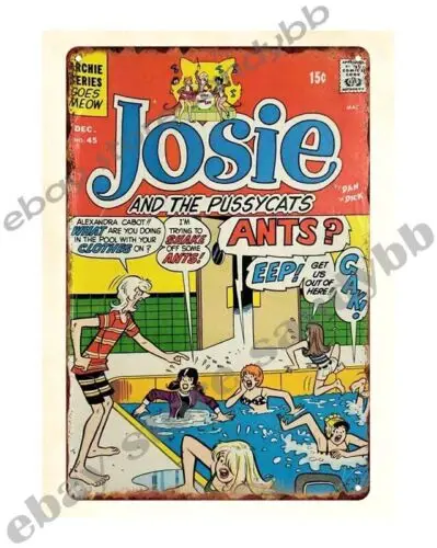 1pcs where to shop wall art 1970s comic Josie and the Pussycats metal tin sign