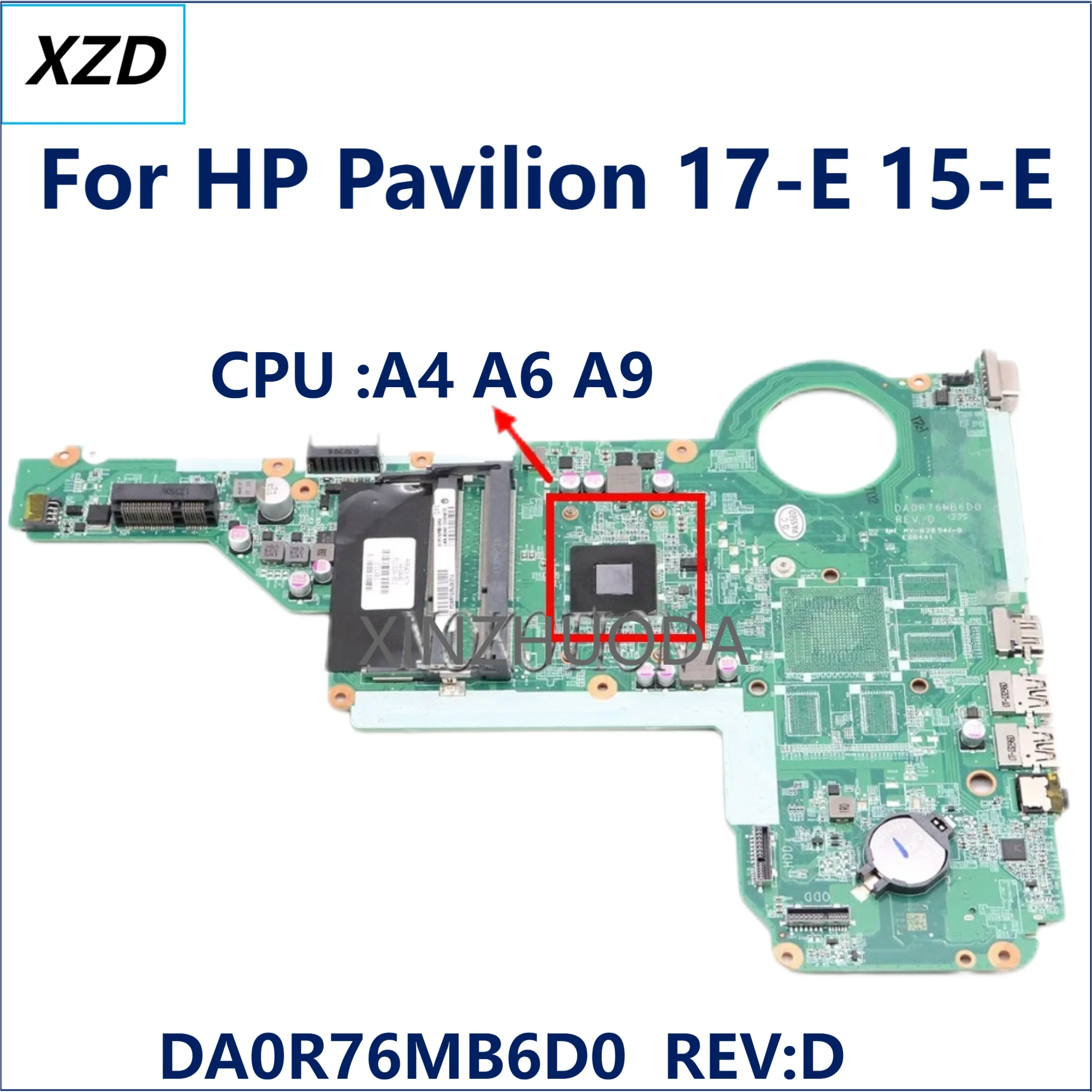 

Материнская плата DA0R76MB6D0 для ноутбука HP Pavilion 17-E 15-E, материнская плата A4 A6 A9 CPU DDR3 100% проб. ОК