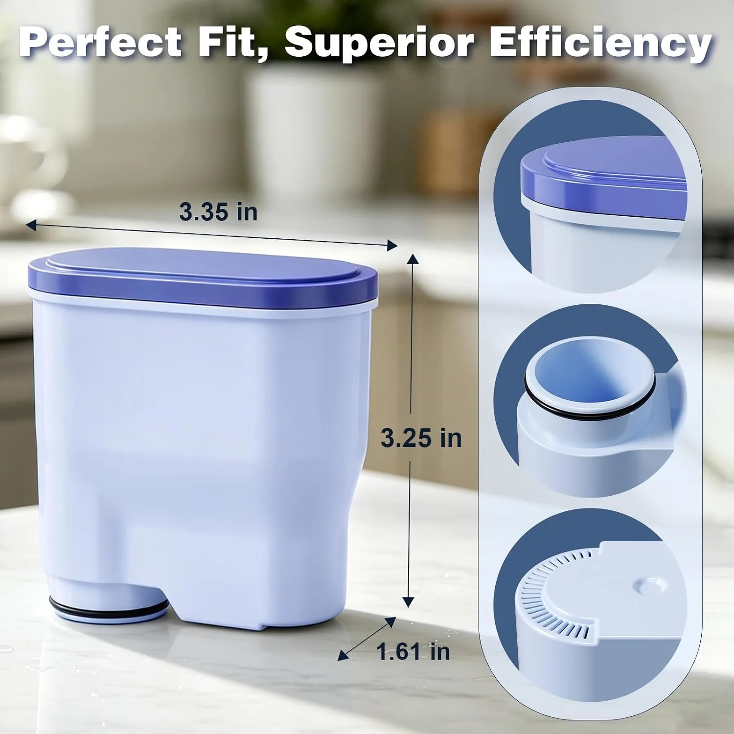 4PCS Coffee Water Filter Compatible with Philips,Saeco and AquaClean CA6903,Enhance Coffee Taste,Dedicated Anti-Lime Scale Water view 2